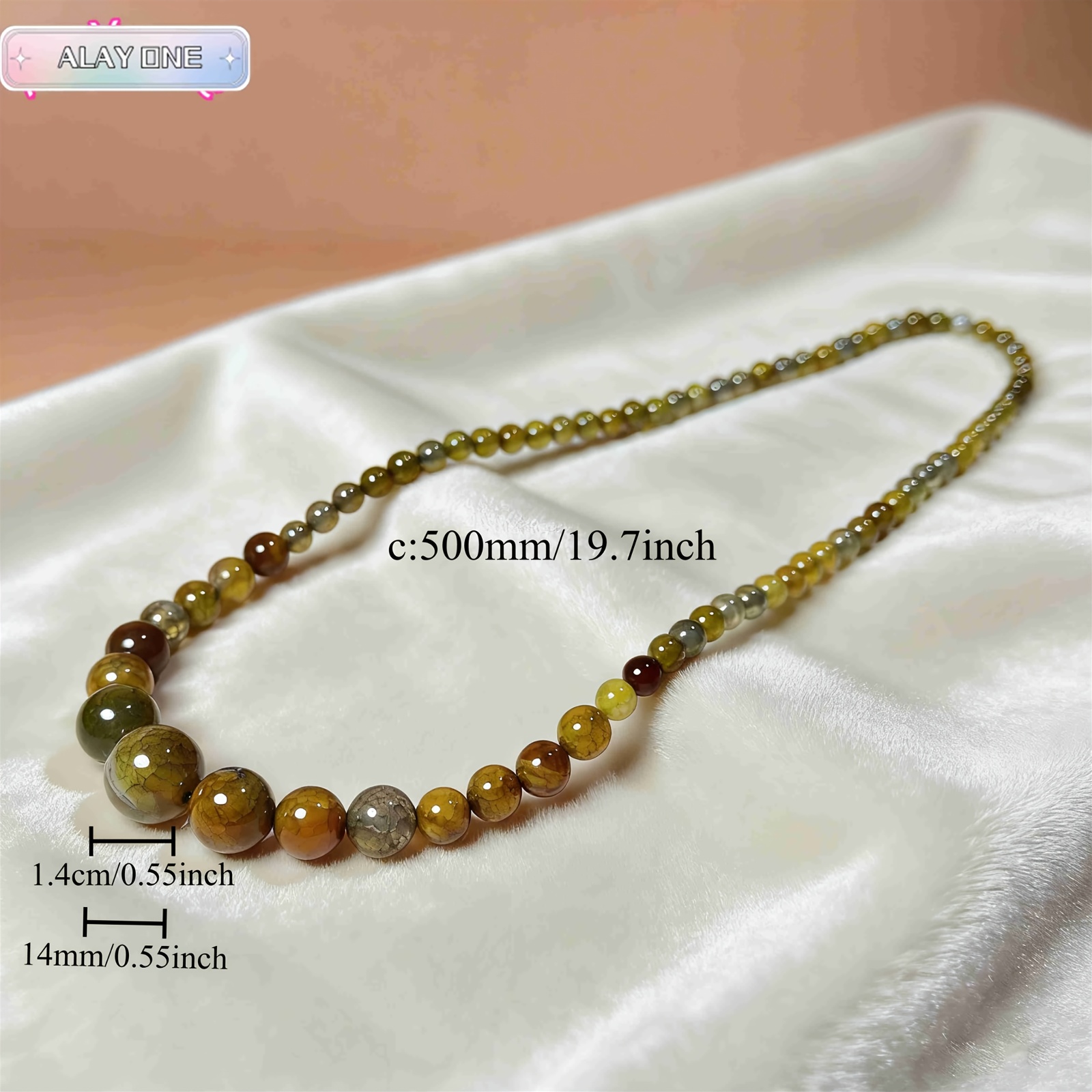 Women's Natural Dragon Vein Agate Irregular Clavicle Chain Necklace